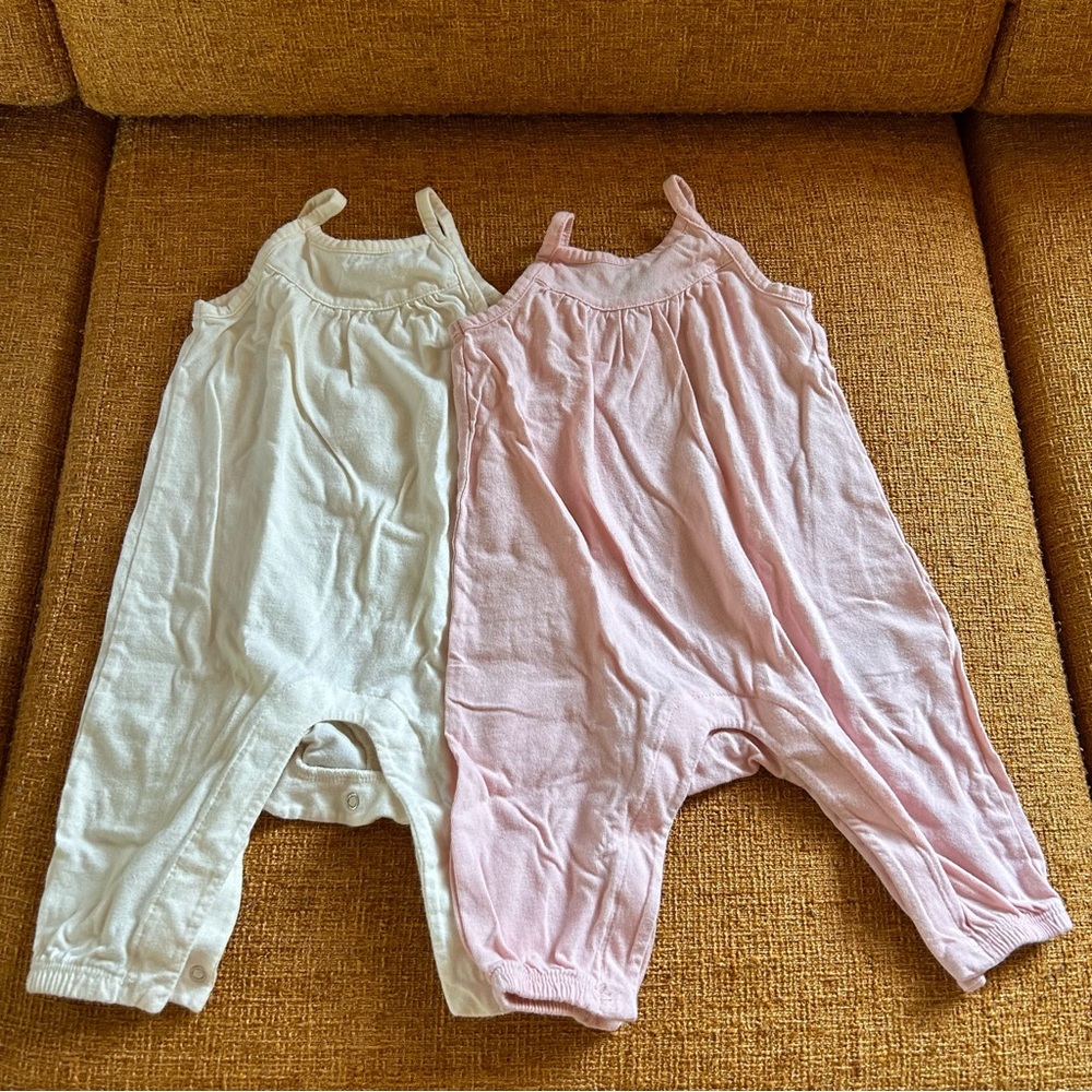 2 baby tank jumpsuits size 3-6 months
